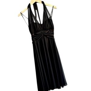 DB Studio Elegant Black mid back Evening Dress halter top size S